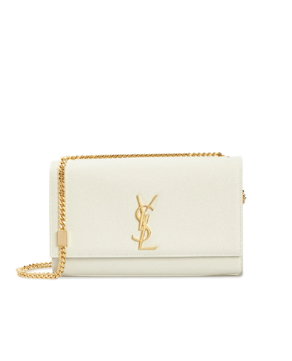 Кожаная сумка Kate Medium Saint Laurent 364021-BOW0J-, белый цвет • Купить в интернет-магазине Kameron