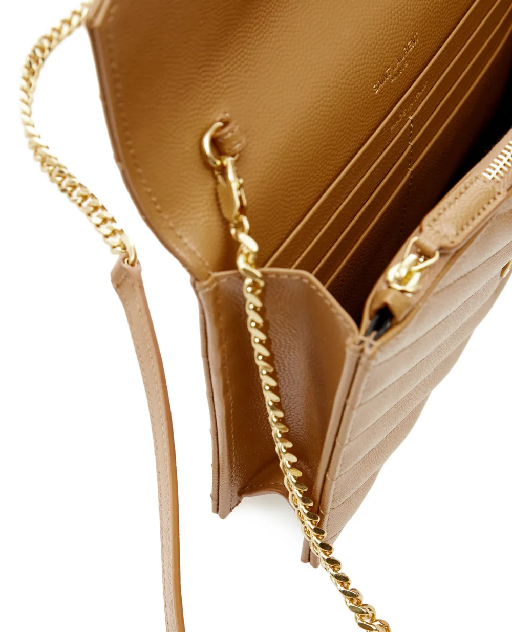 Кожаная сумка Envelope Saint Laurent 393953-BOW01-, коричневый цвет • Купить в интернет-магазине Kameron
