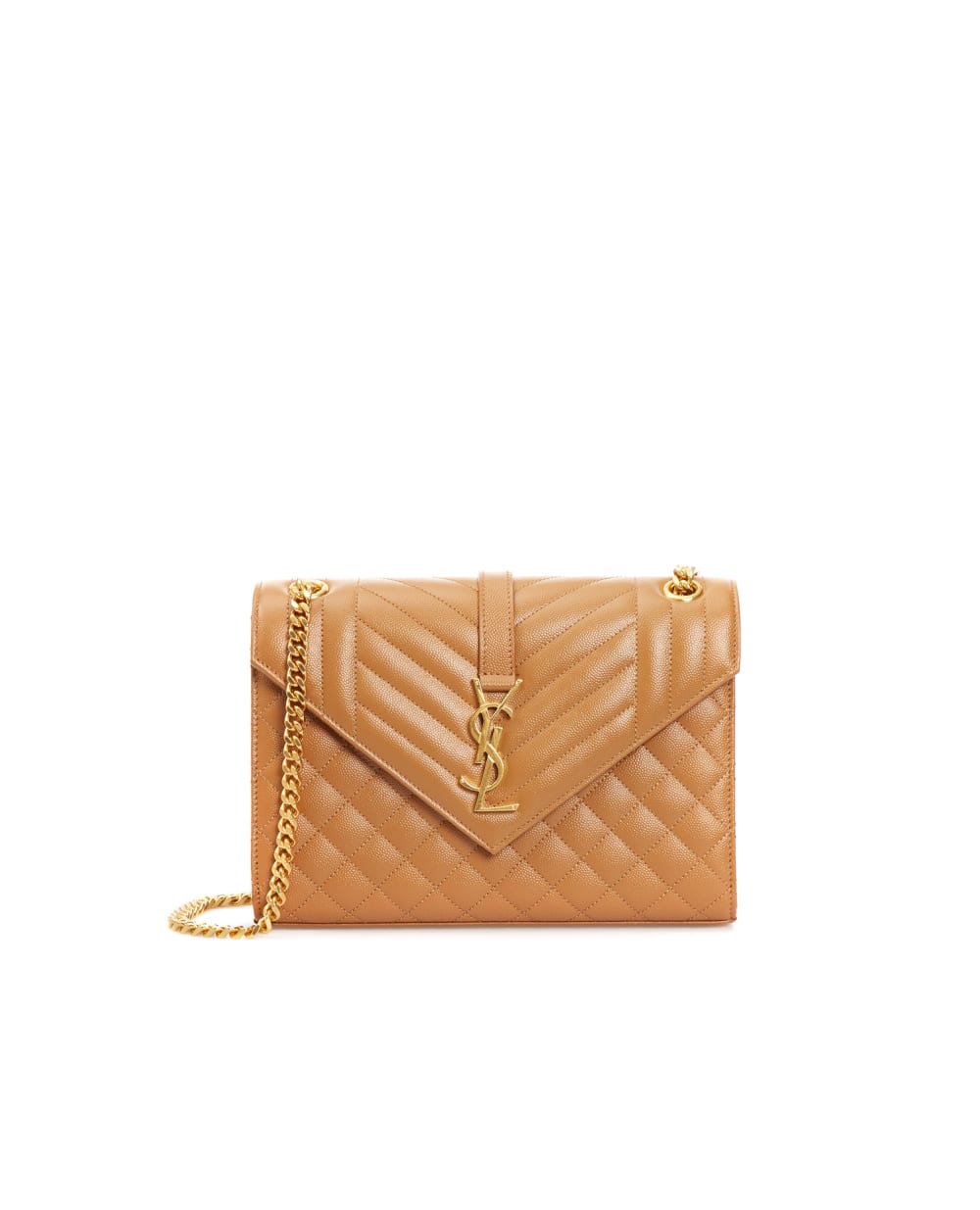 Кожаная сумка Envelope Medium Saint Laurent 600185-BOW91-, коричневый цвет • Купить в интернет-магазине Kameron