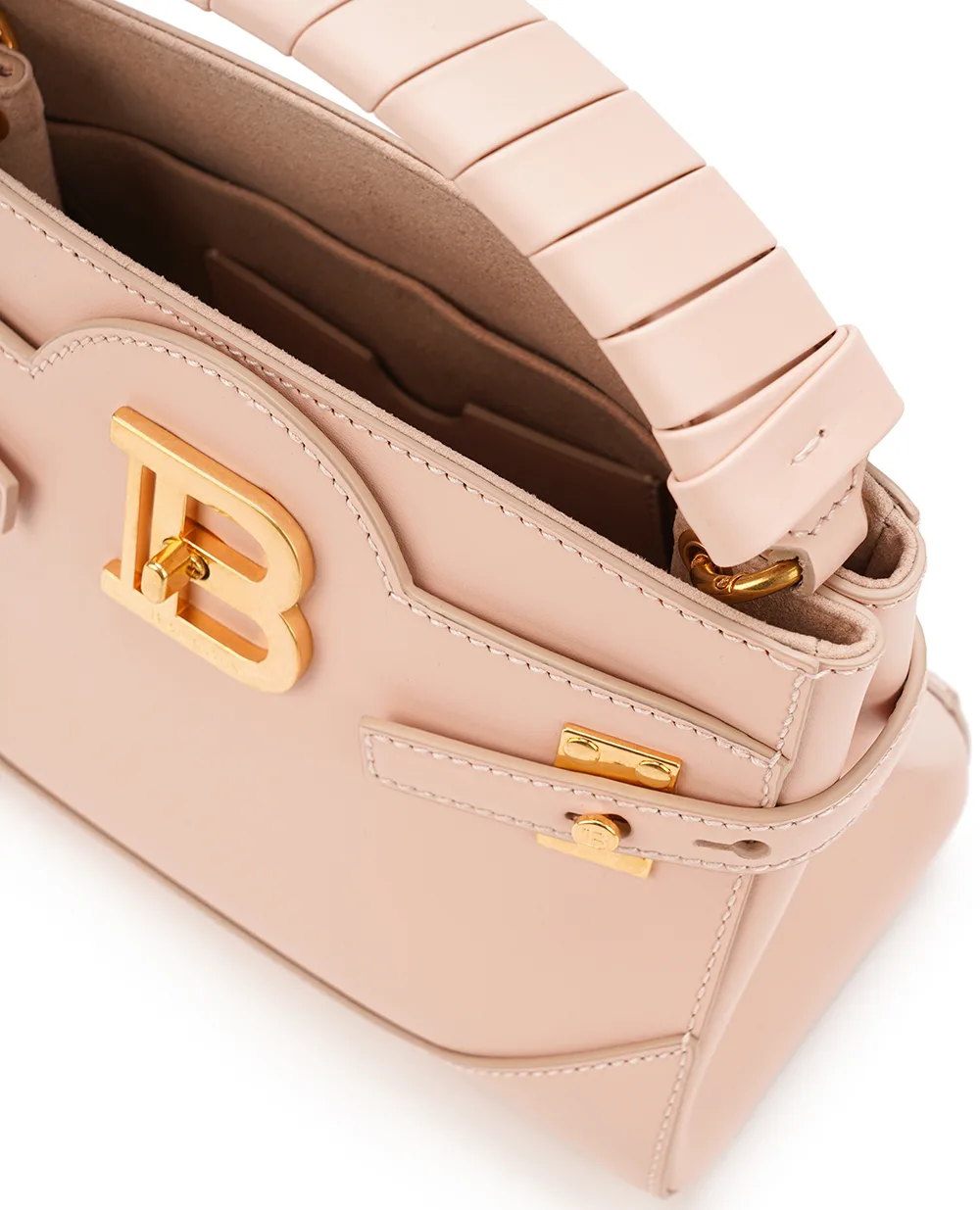 Кожаная сумка B-Buzz Top Handle 22 Balmain CN1DA797LAVE, пудровый цвет • Купить в интернет-магазине Kameron