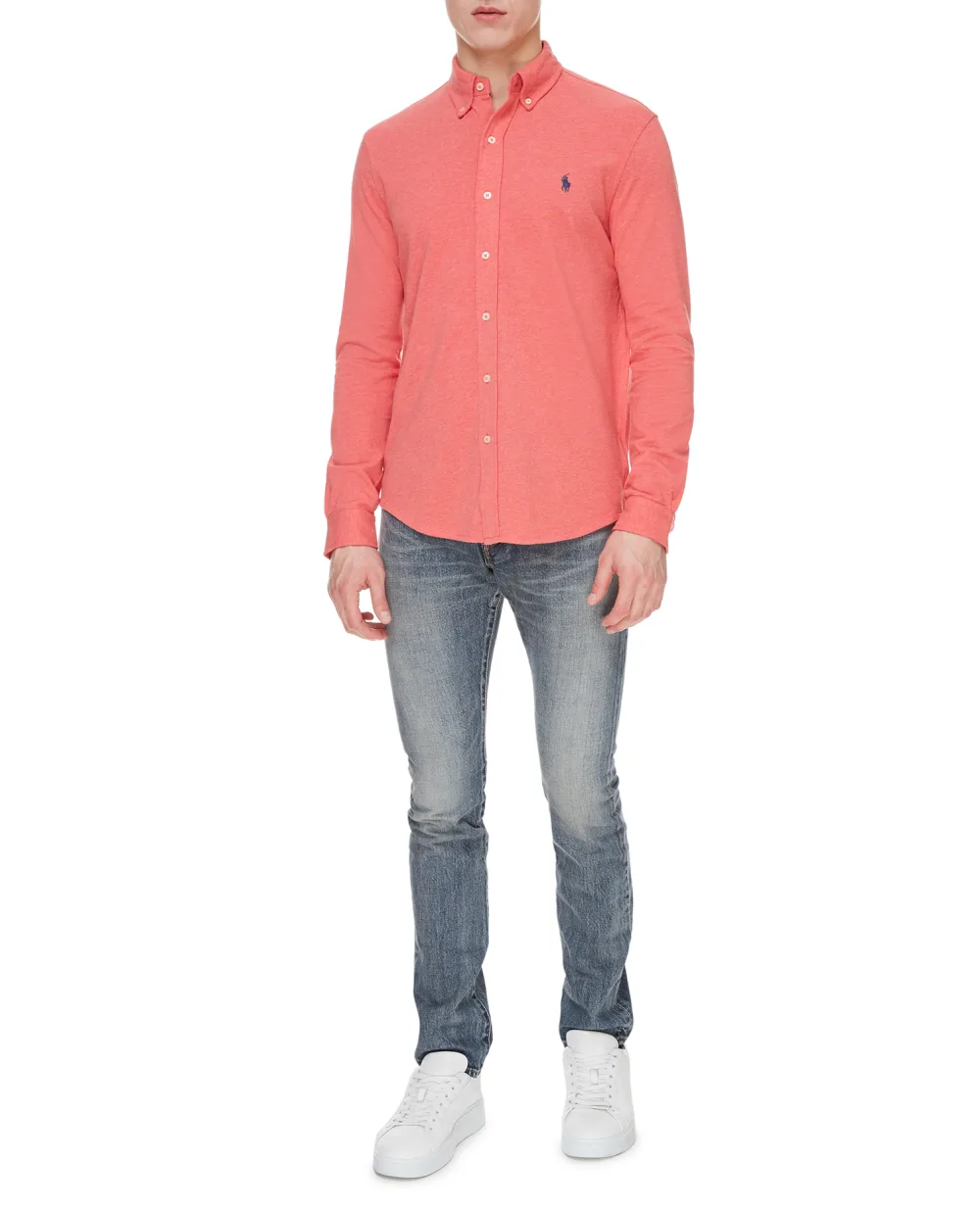 Рубашка Polo Ralph Lauren 710654408027, коралловый цвет • Купить в интернет-магазине Kameron