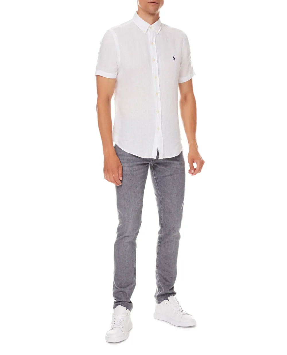 Льняная рубашка Polo Ralph Lauren 710795453008, белый цвет • Купить в интернет-магазине Kameron