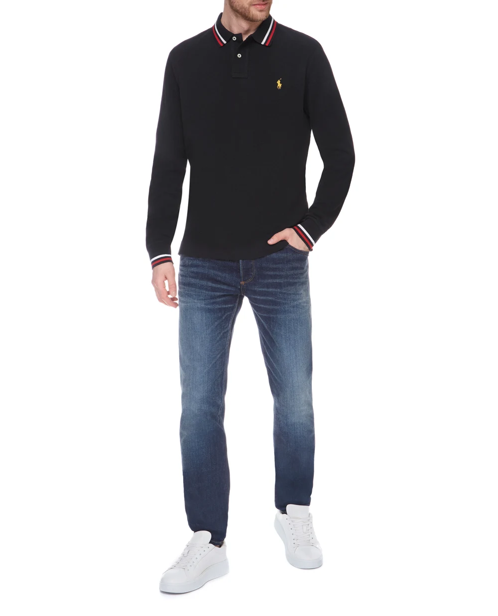 Поло Polo Ralph Lauren 710828370001, черный цвет • Купить в интернет-магазине Kameron