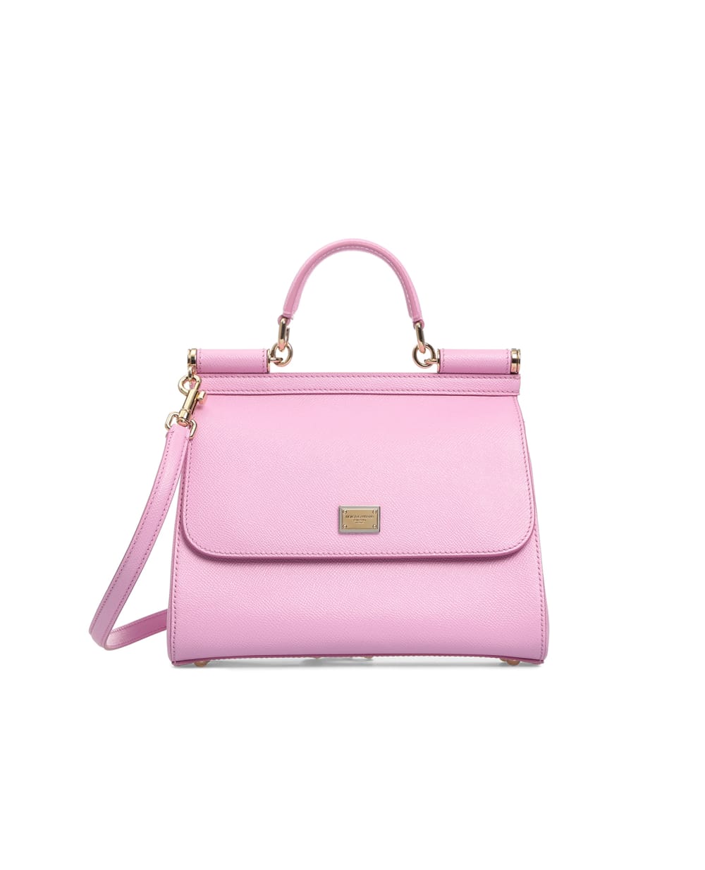 Кожаная сумка Sicily Medium Dolce&Gabbana BB6002-A1001FW18-S, розовый цвет • Купить в интернет-магазине Kameron