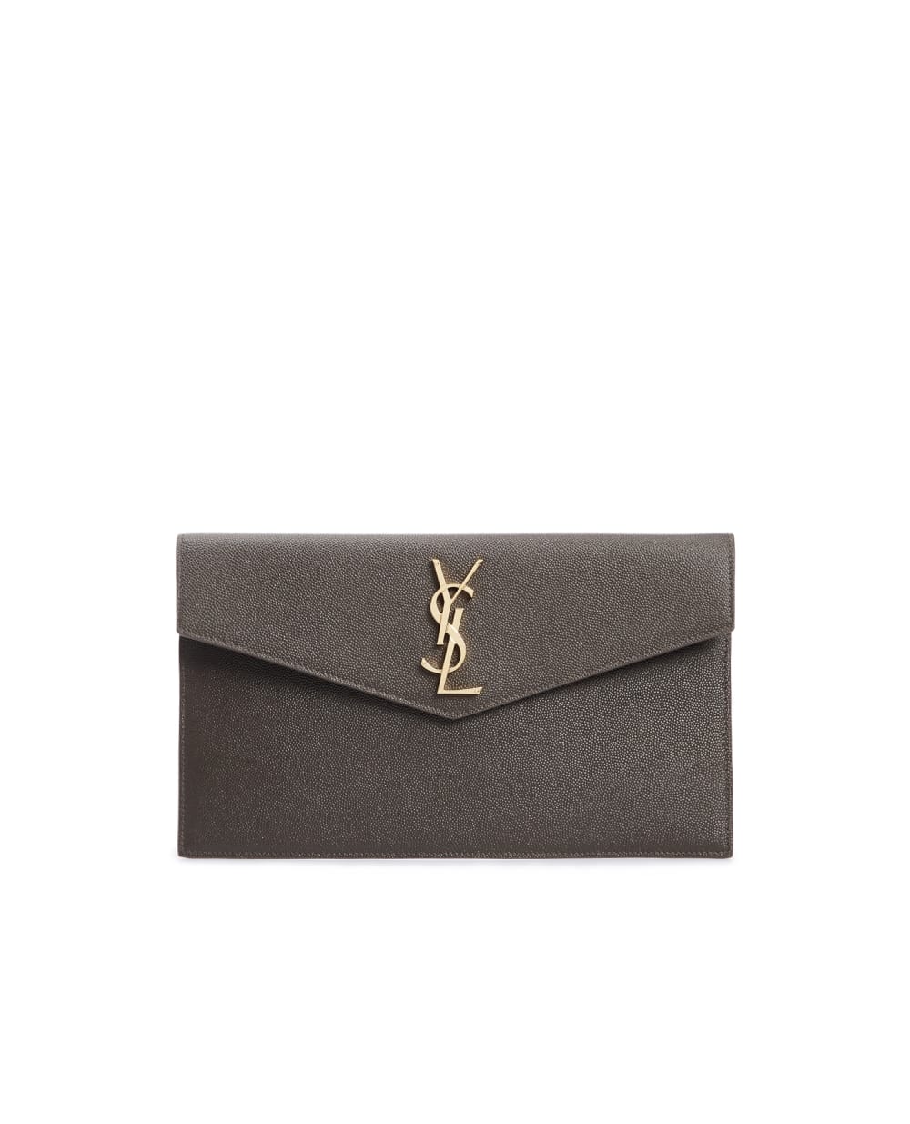 Кожаный клатч Uptown Saint Laurent 565739-1GF0J-, серый цвет • Купить в интернет-магазине Kameron