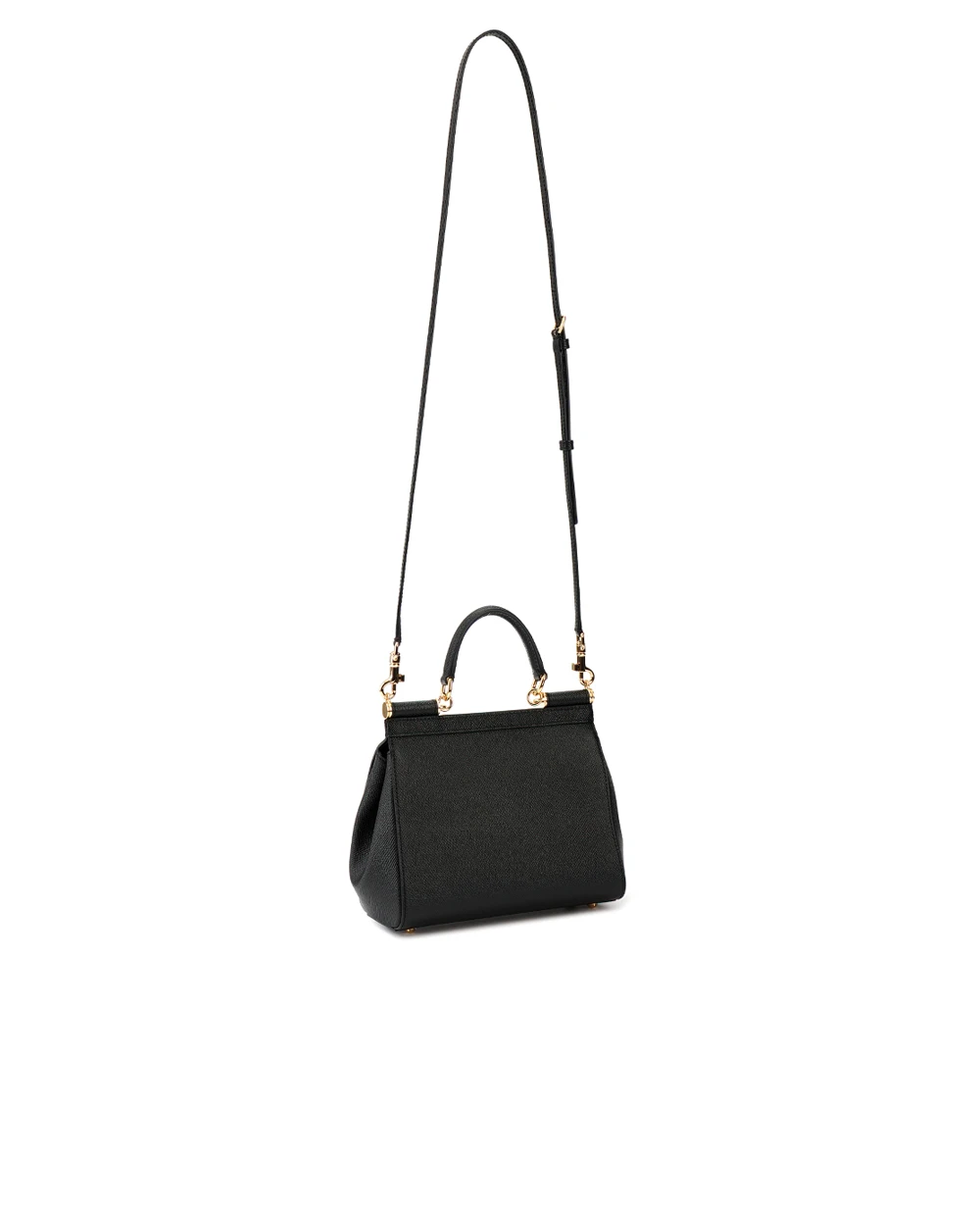 Кожаная сумка Sicily Medium Dolce&Gabbana BB6003-B1001, черный цвет • Купить в интернет-магазине Kameron