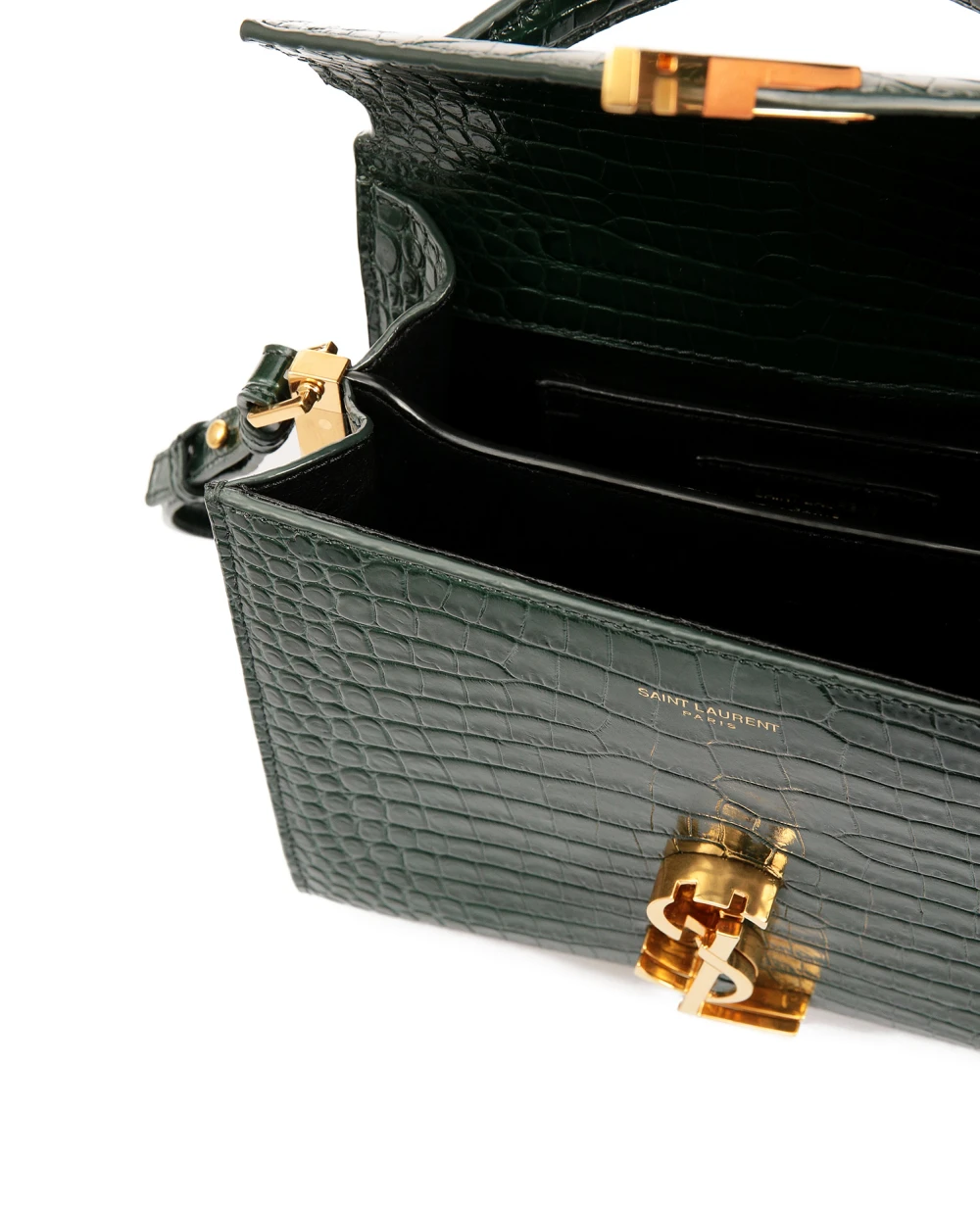 Кожаная сумка Cassandra mini Saint Laurent 623930-DND0J-, зеленый цвет • Купить в интернет-магазине Kameron