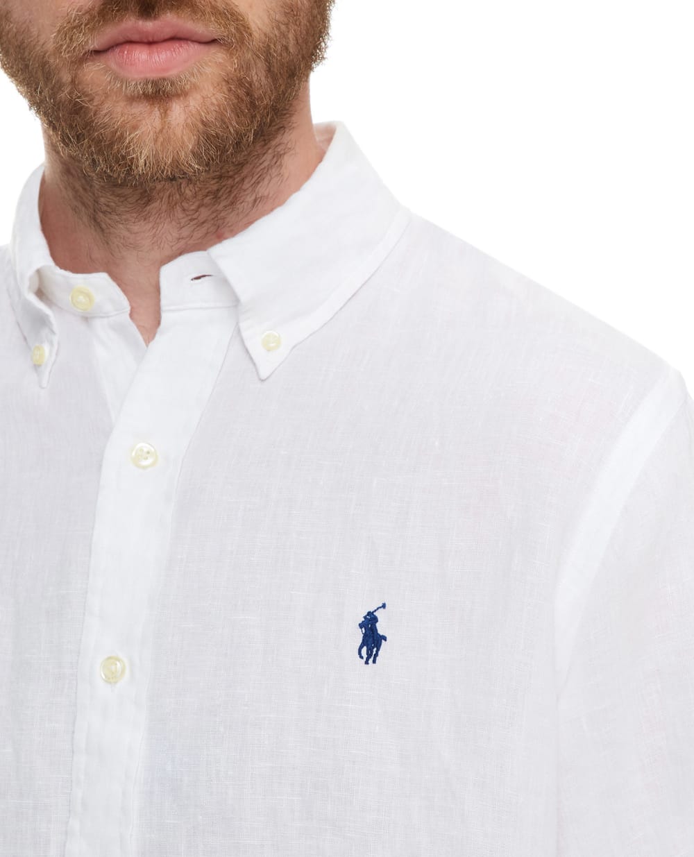 Льняная рубашка Polo Ralph Lauren 710829449002, белый цвет • Купить в интернет-магазине Kameron