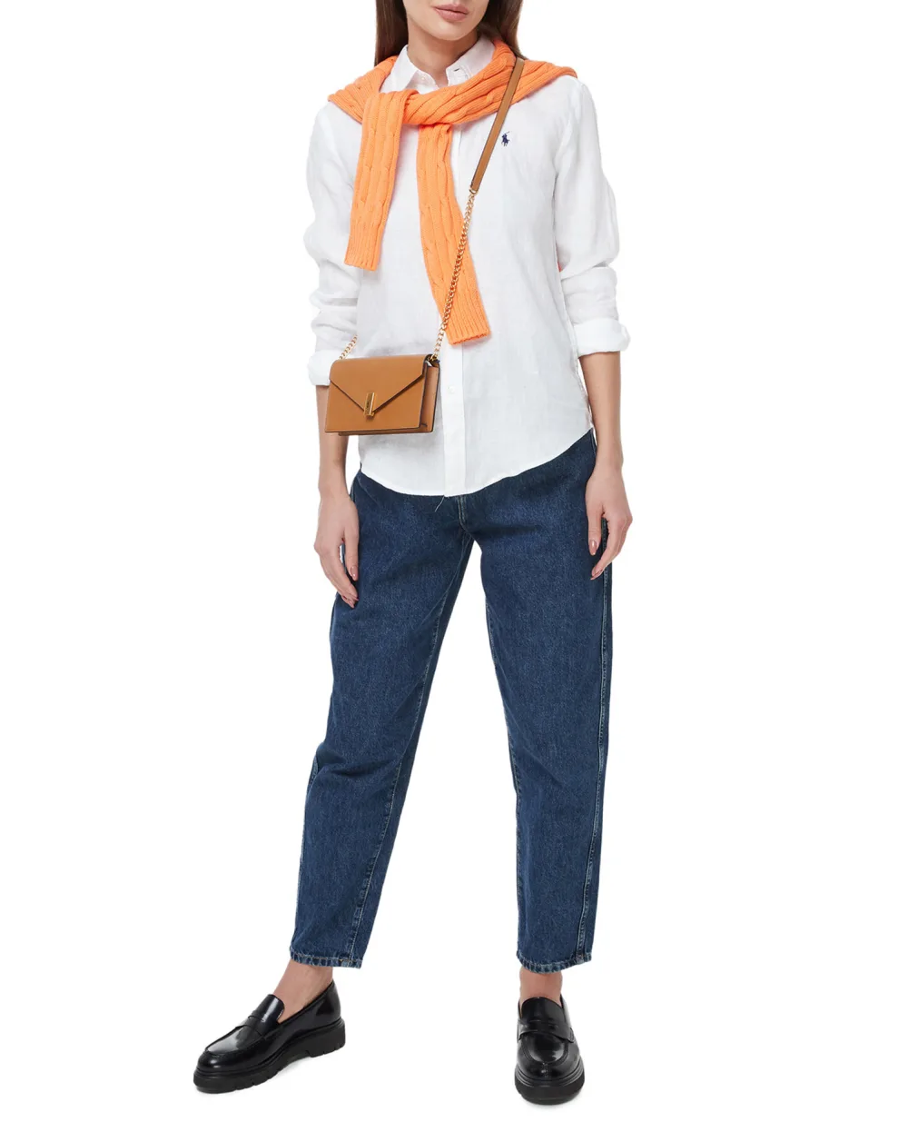 Льняная рубашка Polo Ralph Lauren 211920516006, белый цвет • Купить в интернет-магазине Kameron