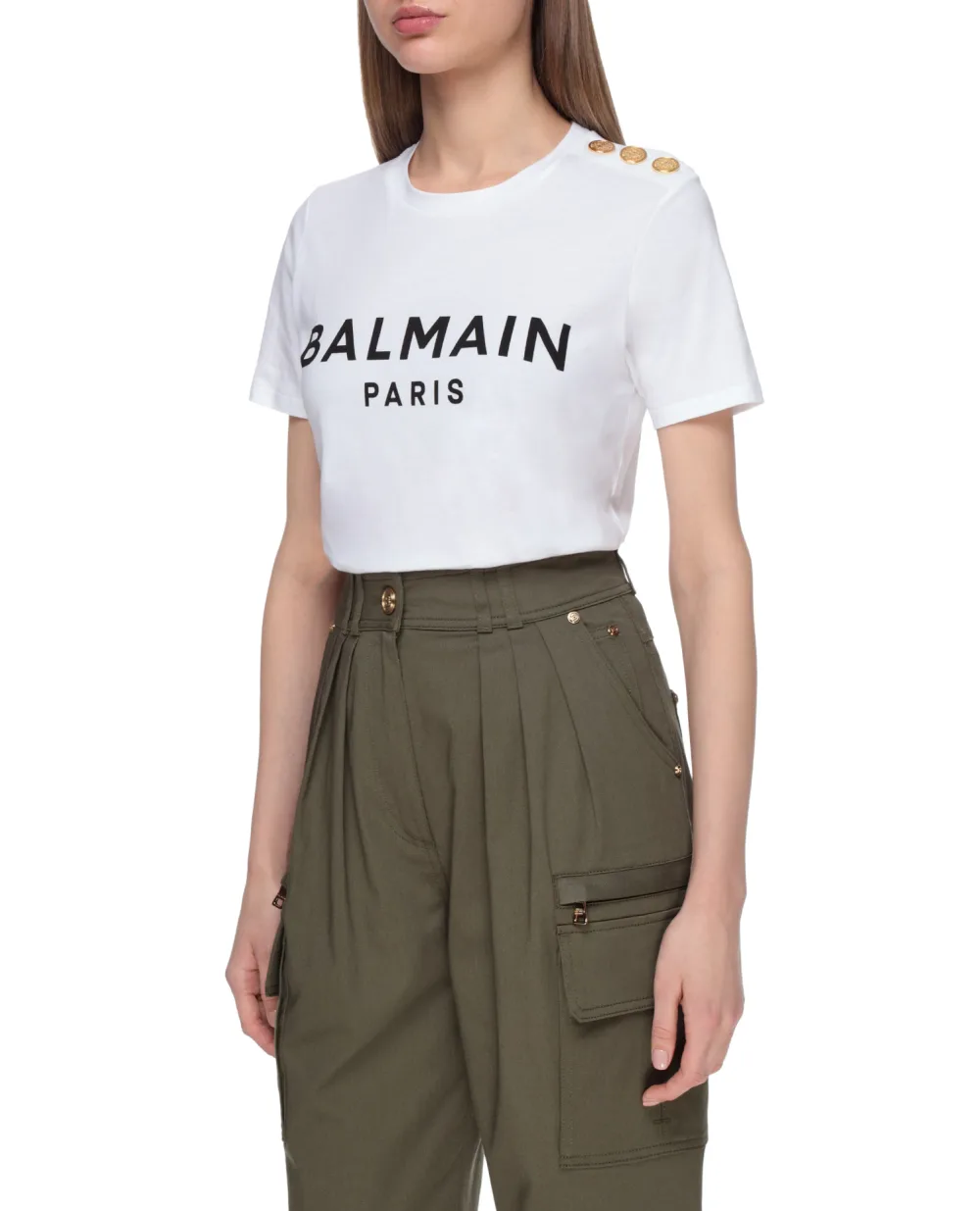 Футболка Balmain VF11350B001, белый цвет • Купить в интернет-магазине Kameron