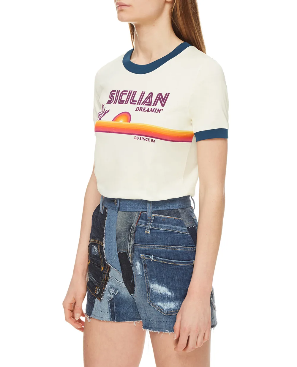 Футболка  Dolce&Gabbana F8N08T-HI7G8, белый цвет • Купить в интернет-магазине Kameron