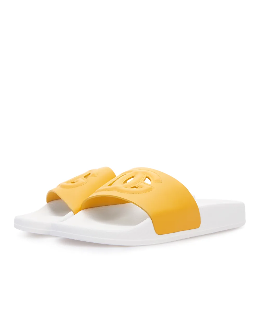 Кожаные слайдеры Dolce&Gabbana Kids D11031-A1735-M, желтый цвет • Купить в интернет-магазине Kameron