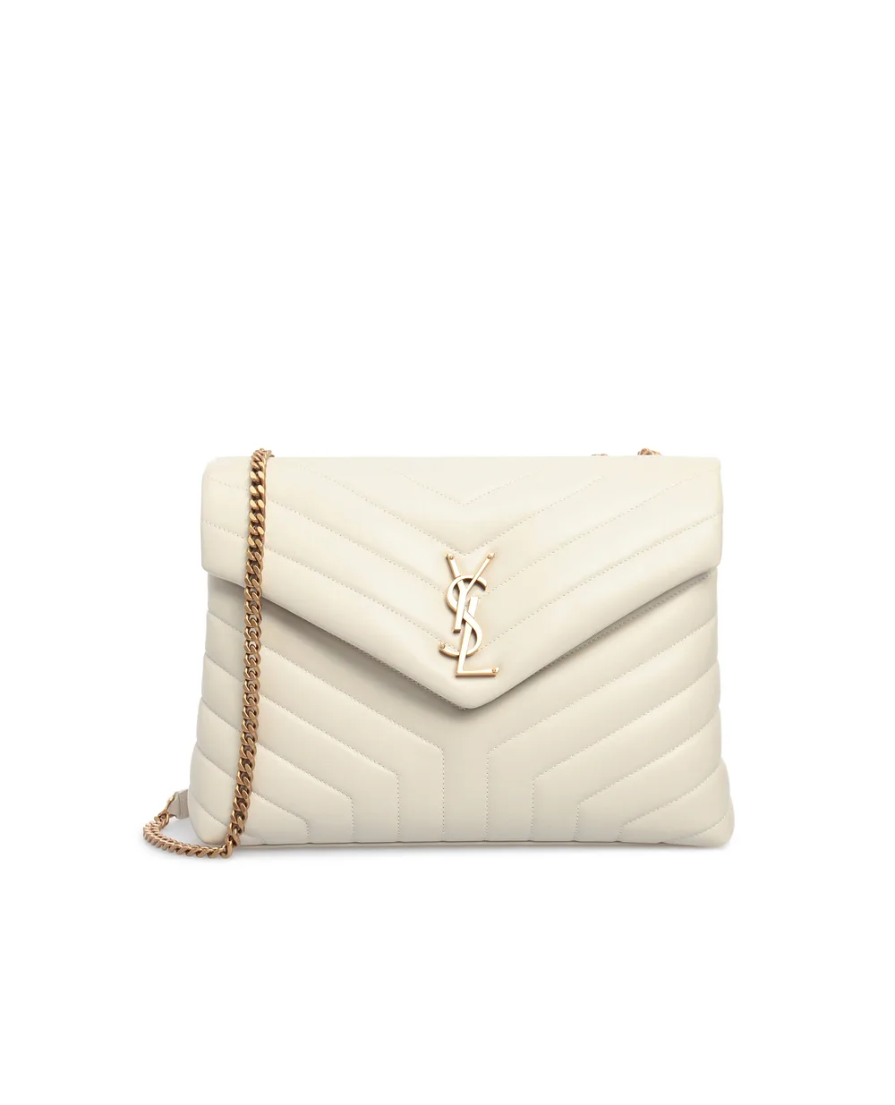 Кожаная сумка Loulou Medium Saint Laurent 574946-DV727-, белый цвет • Купить в интернет-магазине Kameron