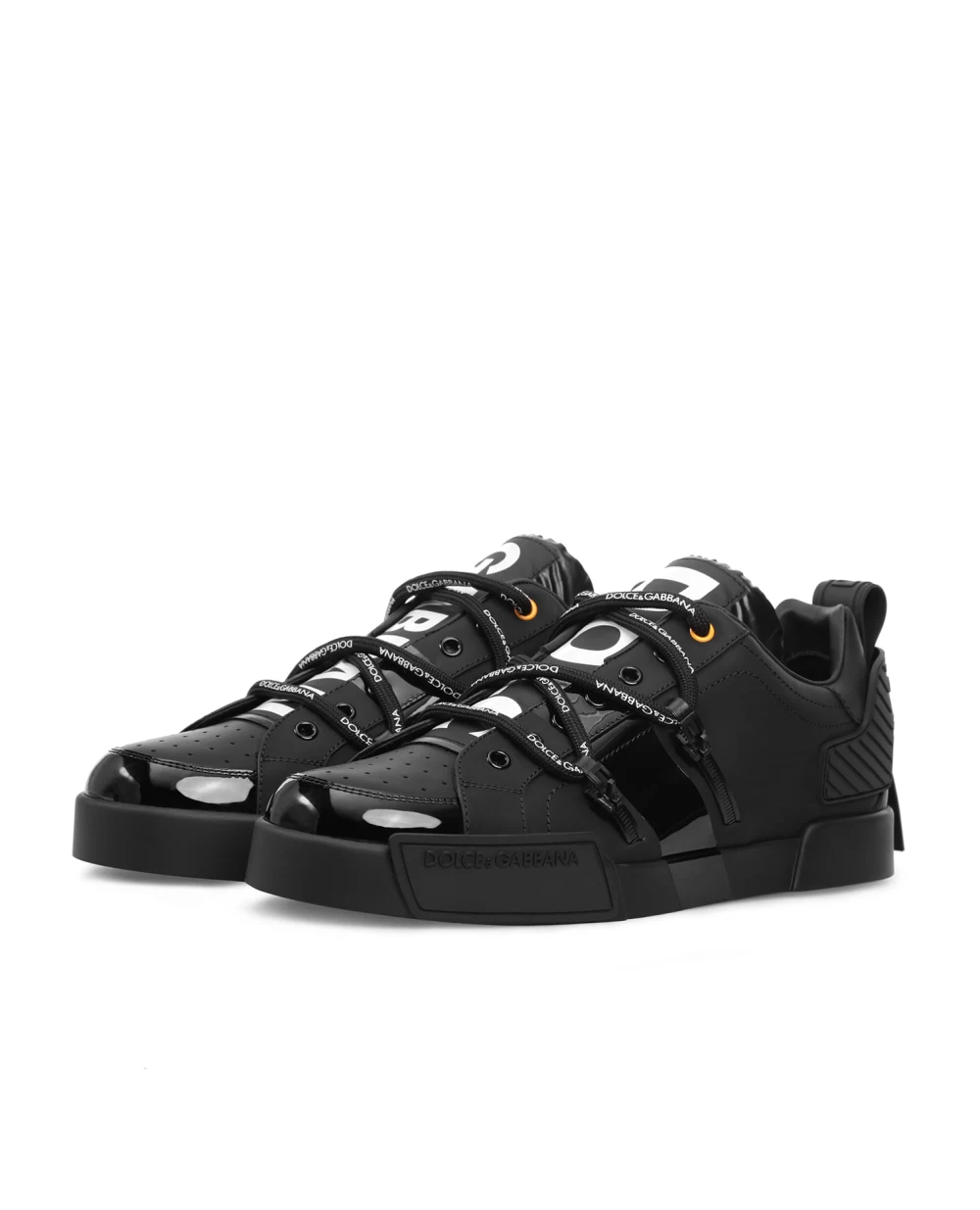 Кеды Portofino из кожи Dolce&Gabbana CS1783-AJ986, черный цвет • Купить в интернет-магазине Kameron
