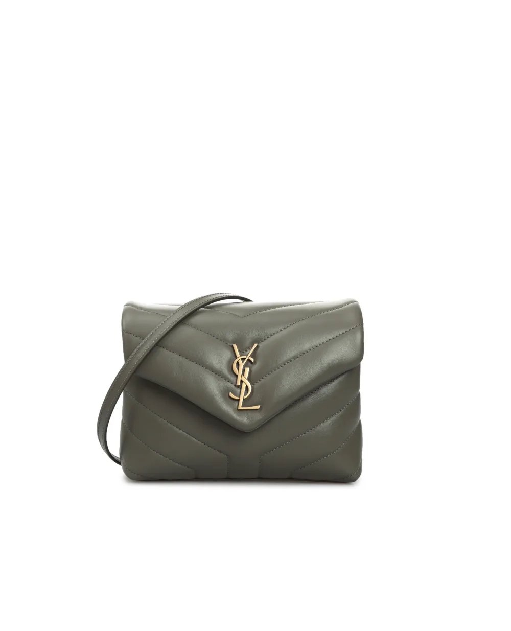 Кожаная сумка Loulou Toy Saint Laurent 678401-DV707, серый цвет • Купить в интернет-магазине Kameron