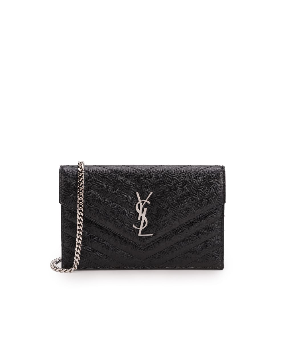 Кожаная сумка Cassandre Chain Wallet Saint Laurent 742920-BOW02, черный цвет • Купить в интернет-магазине Kameron