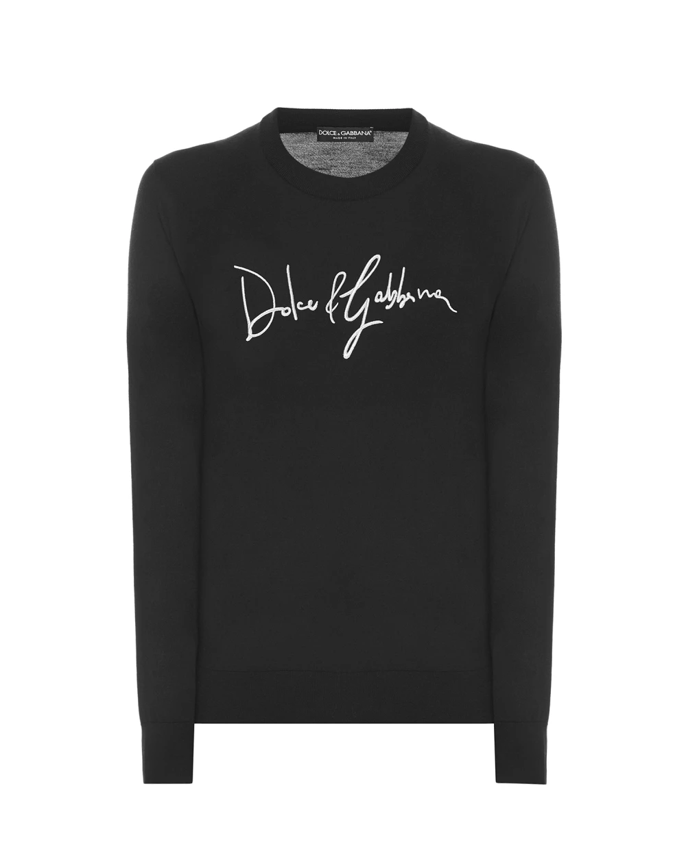 Шерстяной джемпер Dolce&Gabbana GX526Z-JBVF8, черный цвет • Купить в интернет-магазине Kameron