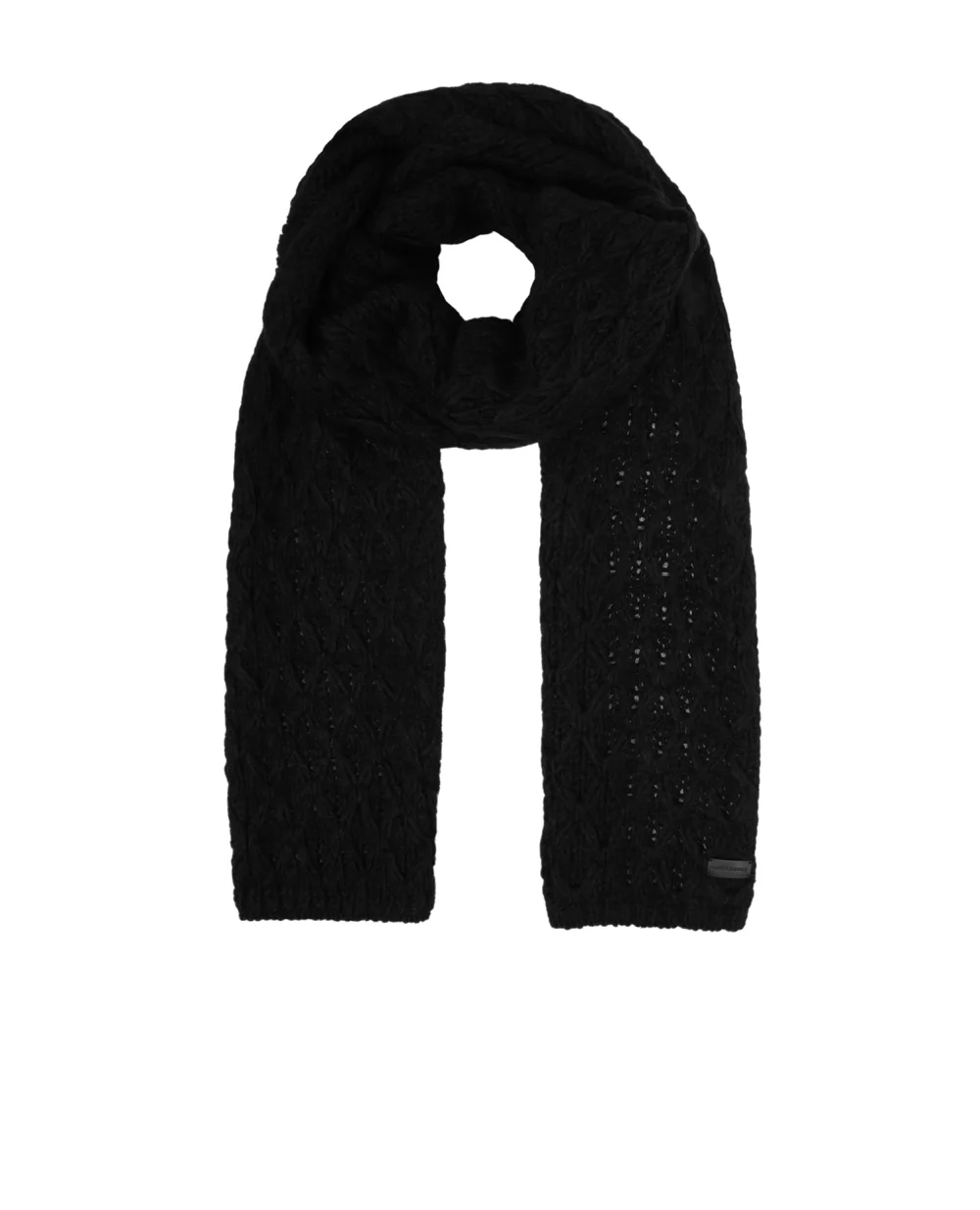 Шерстяной шарф Saint Laurent 632723-3YG24-, черный цвет • Купить в интернет-магазине Kameron