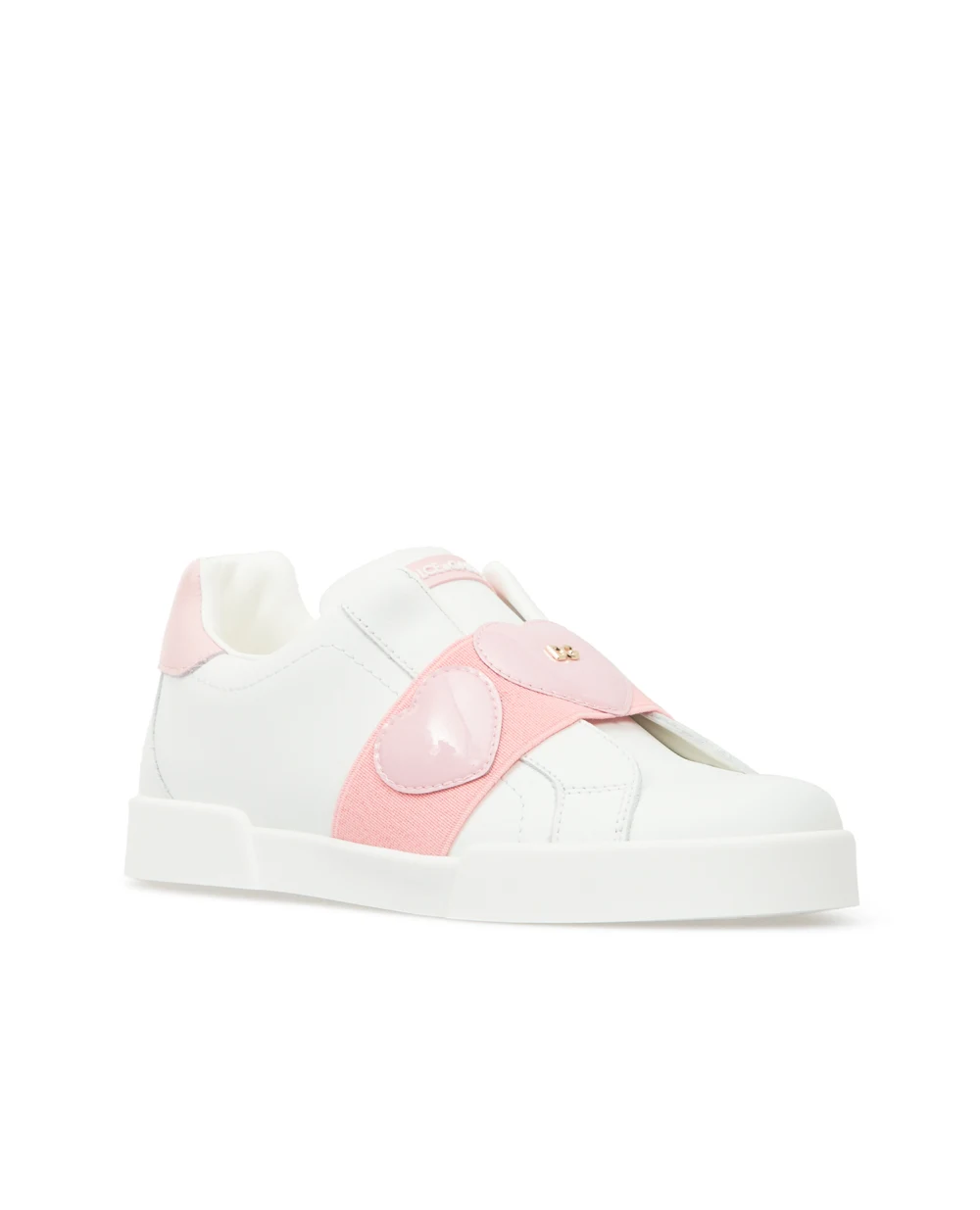 Кожаные сникеры Portofino Dolce&Gabbana Kids D10942-AZ786-M, белый цвет • Купить в интернет-магазине Kameron
