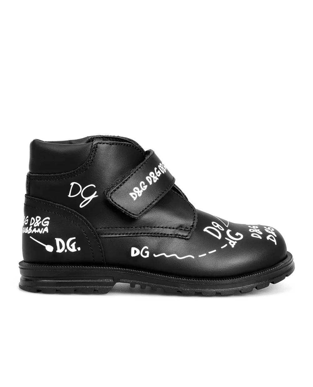 Детские кожаные ботинки Dolce&Gabbana Kids DL0064-AH813, черный цвет • Купить в интернет-магазине Kameron