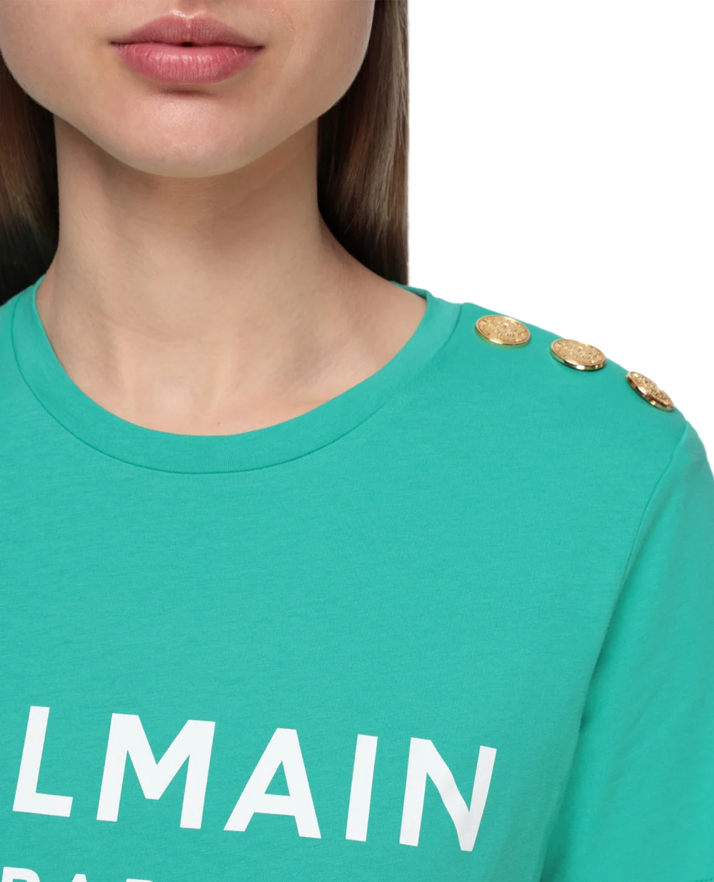 Футболка Balmain VF11350B001-S, зеленый цвет • Купить в интернет-магазине Kameron
