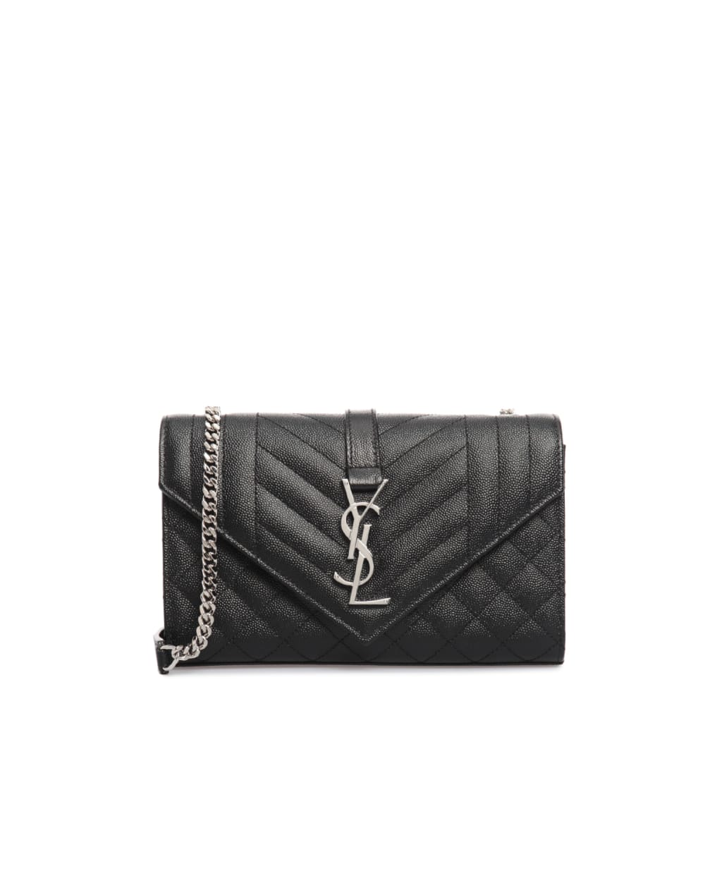 Кожаная сумка Envelope Small Saint Laurent 600195-BOW92, черный цвет • Купить в интернет-магазине Kameron