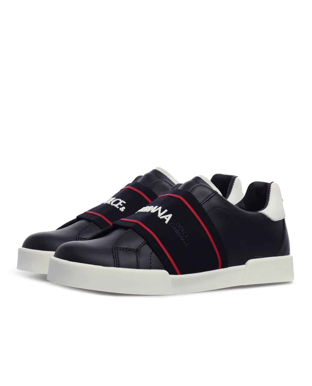 Кожаные сникеры Dolce&Gabbana Kids DA0793-AF512-L, темно-синий цвет • Купить в интернет-магазине Kameron