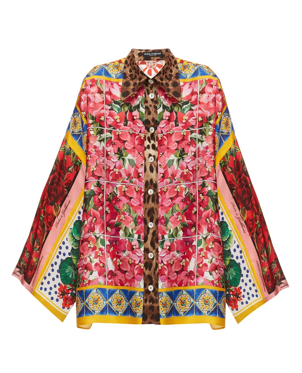 Шелковая блуза Dolce&Gabbana F5O28T-GDY30, разноцветный цвет • Купить в интернет-магазине Kameron