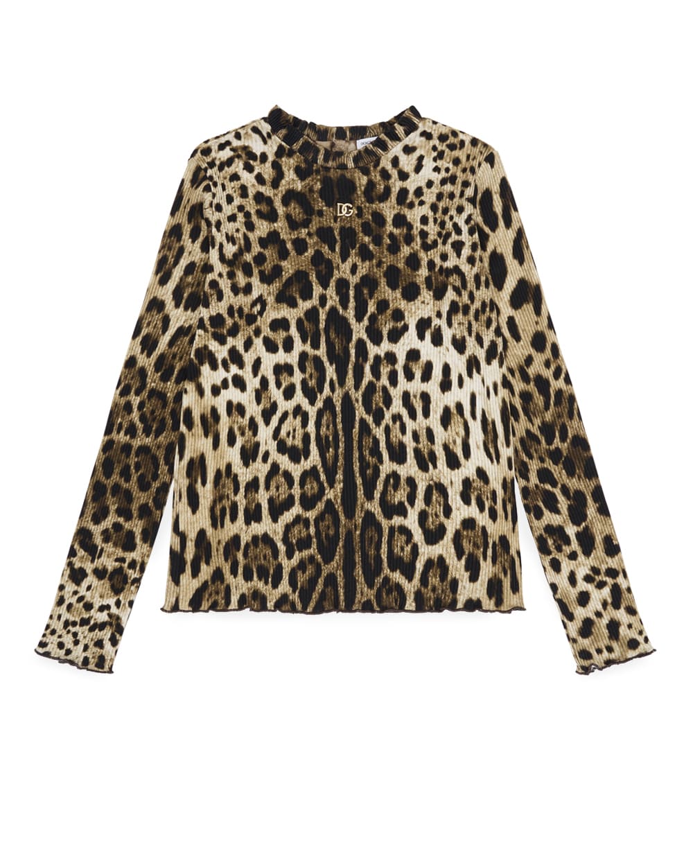 Детский гольф с леопардовым принтом Dolce&Gabbana Kids L5JTQC-HS7Q6-S, коричневый цвет • Купить в интернет-магазине Kameron