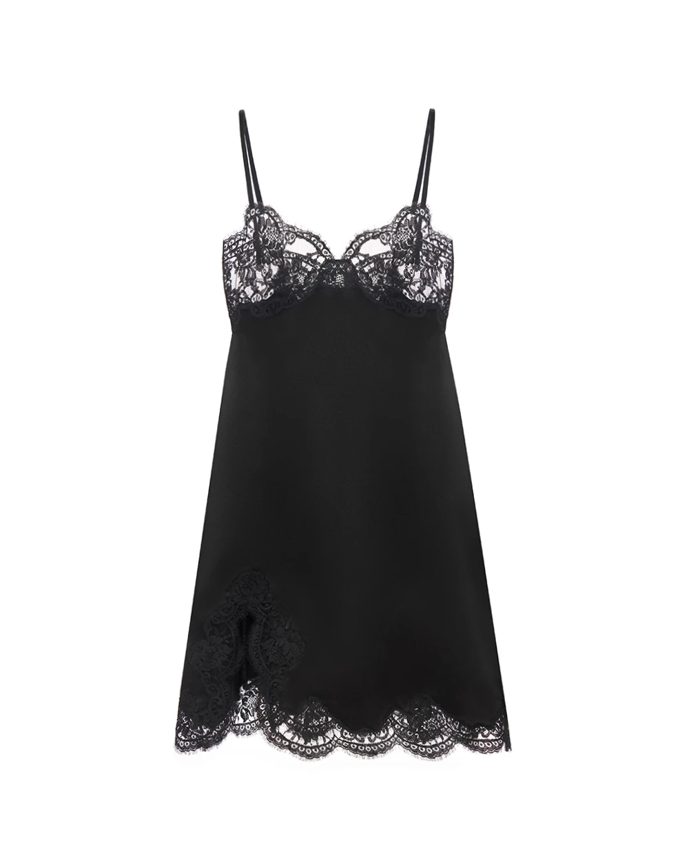 Платье атласное Dolce&Gabbana F60E7T-FU1NU, черный цвет • Купить в интернет-магазине Kameron