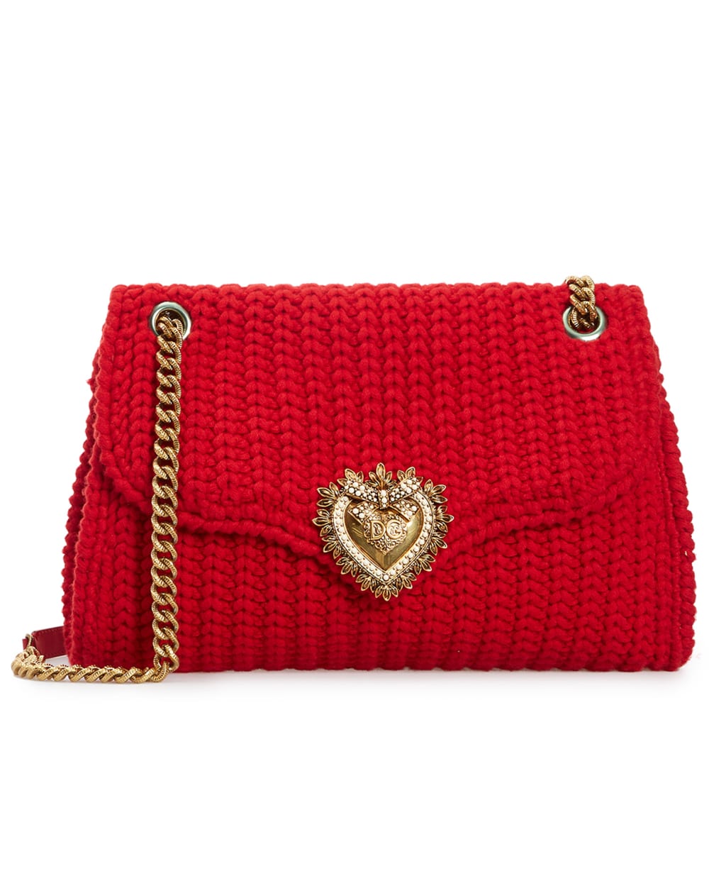 Шерстяная сумка Devotion Dolce&Gabbana BB6949-AQ144, красный цвет • Купить в интернет-магазине Kameron