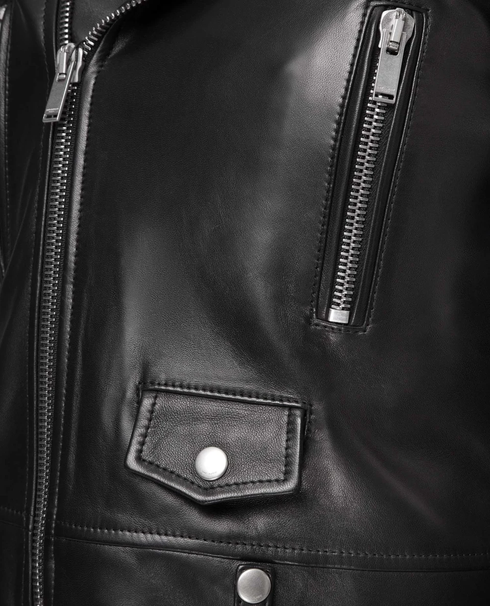 Кожаная косуха Saint Laurent 481862-Y5OA2-, черный цвет • Купить в интернет-магазине Kameron