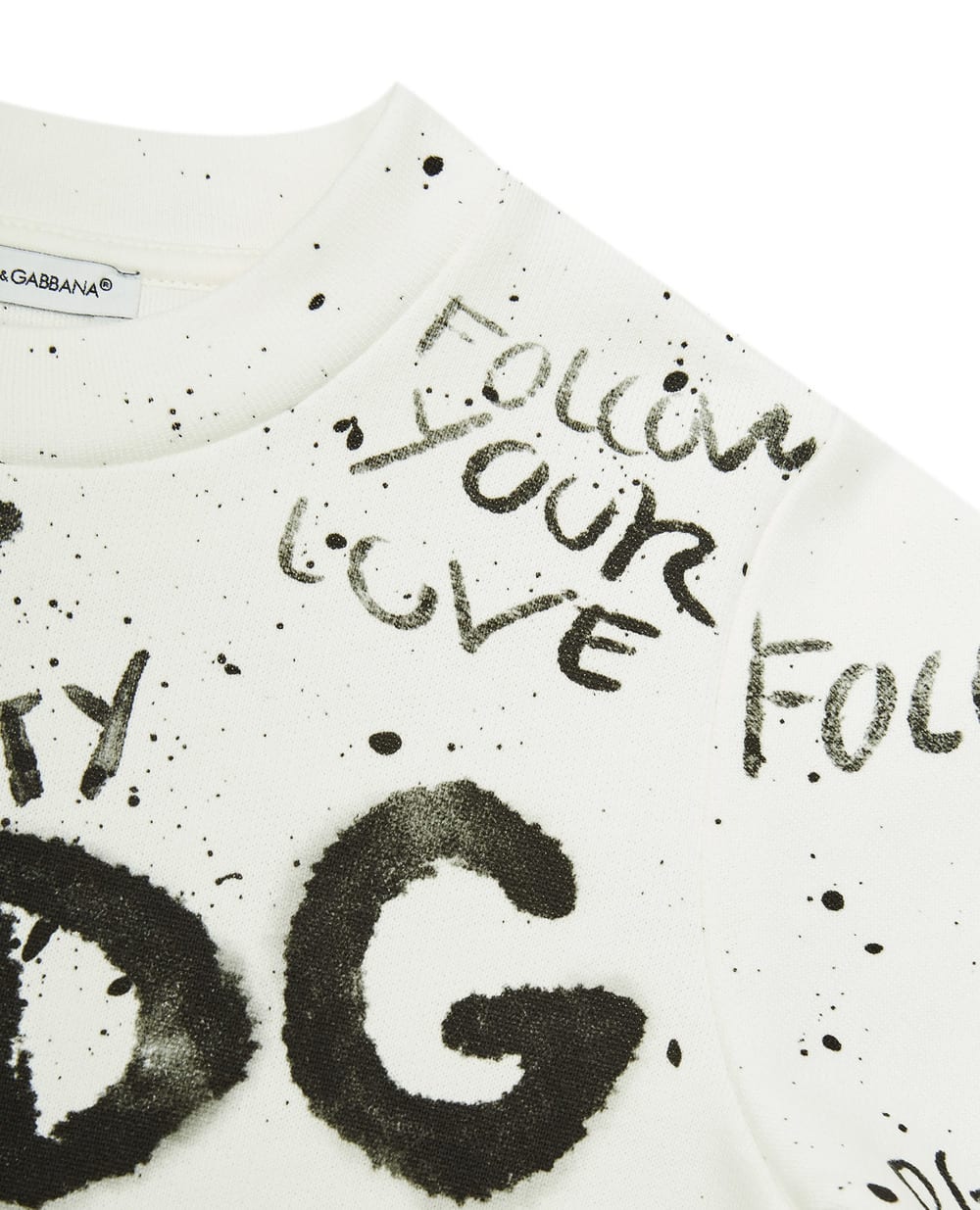 Свитшот Dolce&Gabbana Kids L4JW7O-G7BJR-B, белый цвет • Купить в интернет-магазине Kameron