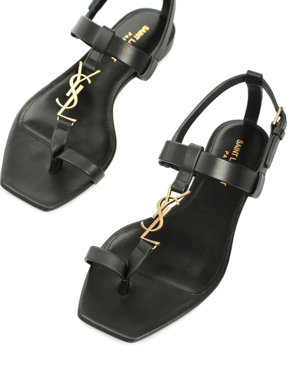 Кожаные босоножки Saint Laurent 664520-DWETT, черный цвет • Купить в интернет-магазине Kameron