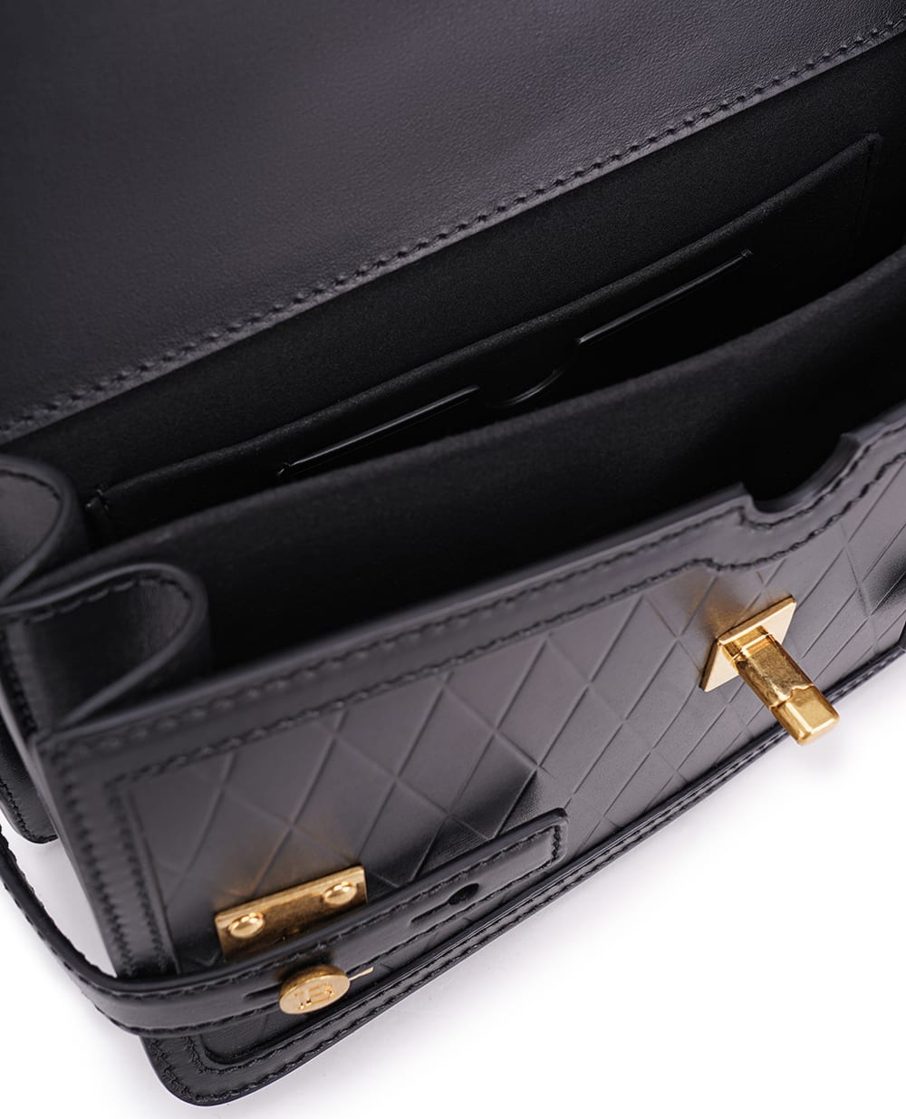 Кожаная сумка B-Buzz Shoulder 24 Balmain CN0DA829LQML, черный цвет • Купить в интернет-магазине Kameron