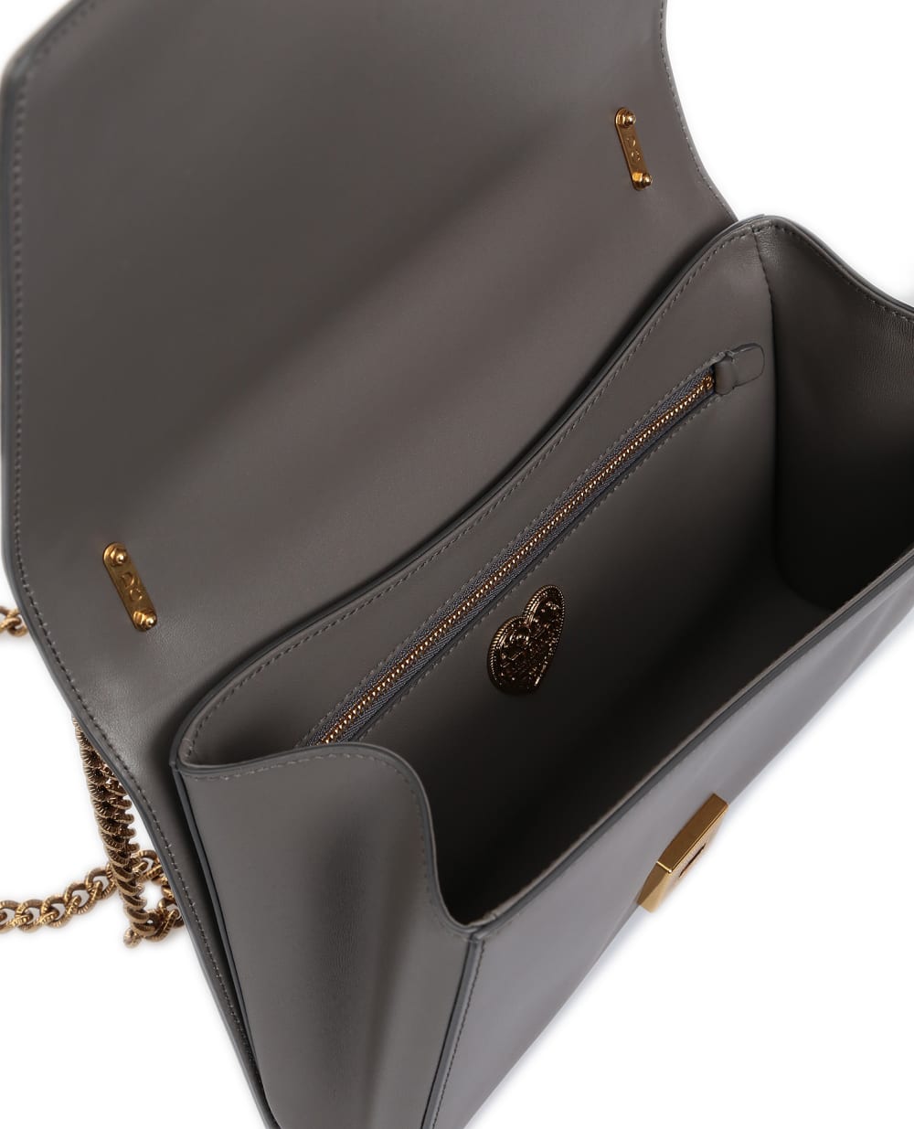 Кожаная сумка Devotion Large Dolce&Gabbana BB6651-AV967SS19, серый цвет • Купить в интернет-магазине Kameron