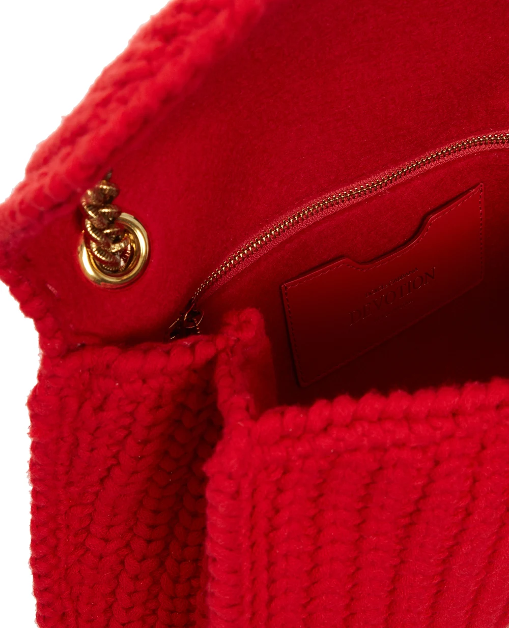 Шерстяная сумка Devotion Dolce&Gabbana BB6949-AQ144, красный цвет • Купить в интернет-магазине Kameron