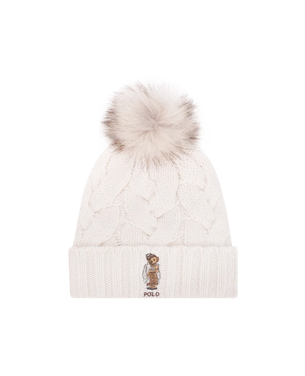 Шапка Polo Bear Polo Ralph Lauren 455931423001, молочный цвет • Купить в интернет-магазине Kameron