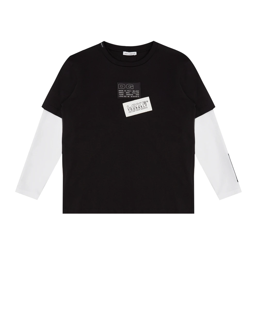 Лонгслив Dolce&Gabbana Kids L4JTCY-G7YIK-B, черный цвет • Купить в интернет-магазине Kameron