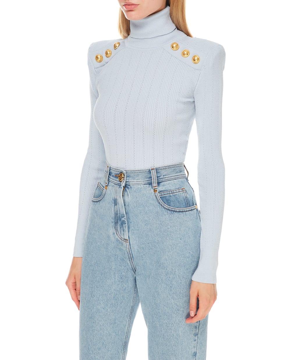 Гольф Balmain WF1KH000K211, голубой цвет • Купить в интернет-магазине Kameron