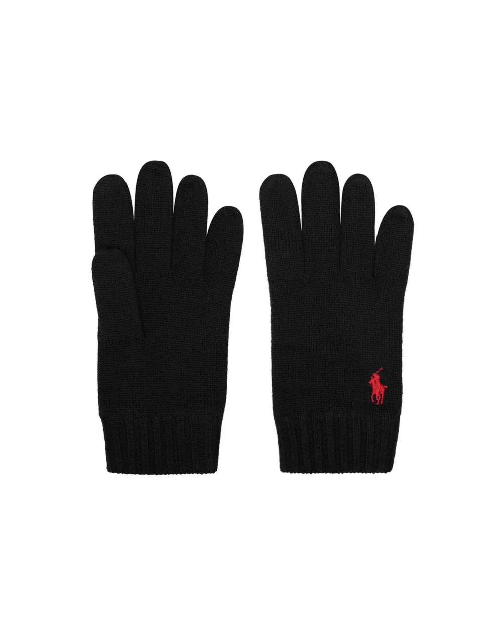 Шерстяные перчатки Polo Ralph Lauren 710761416003, черный цвет • Купить в интернет-магазине Kameron