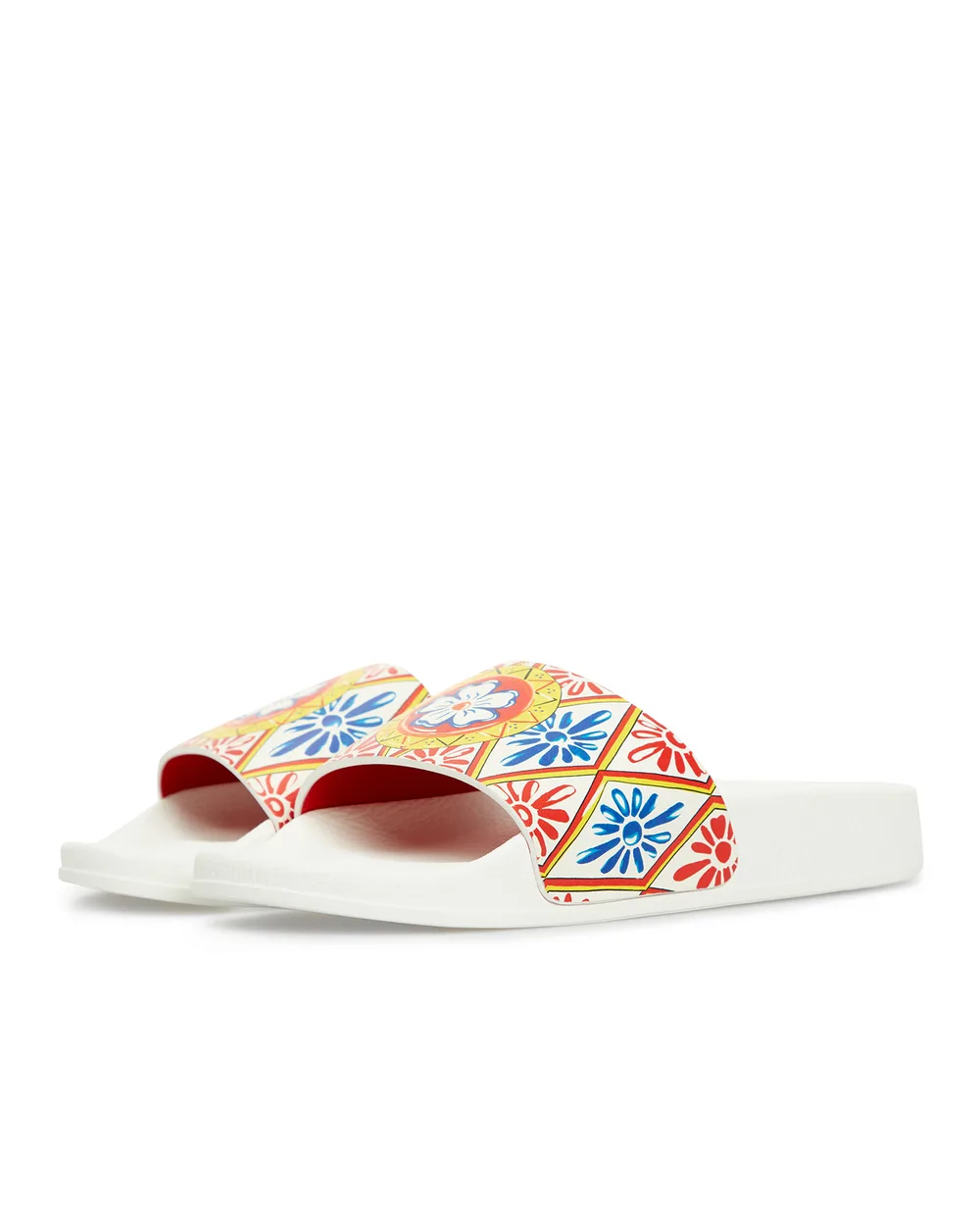 Детские кожаные слайдеры Dolce&Gabbana Kids D10705-AJ931-M, разноцветный цвет • Купить в интернет-магазине Kameron
