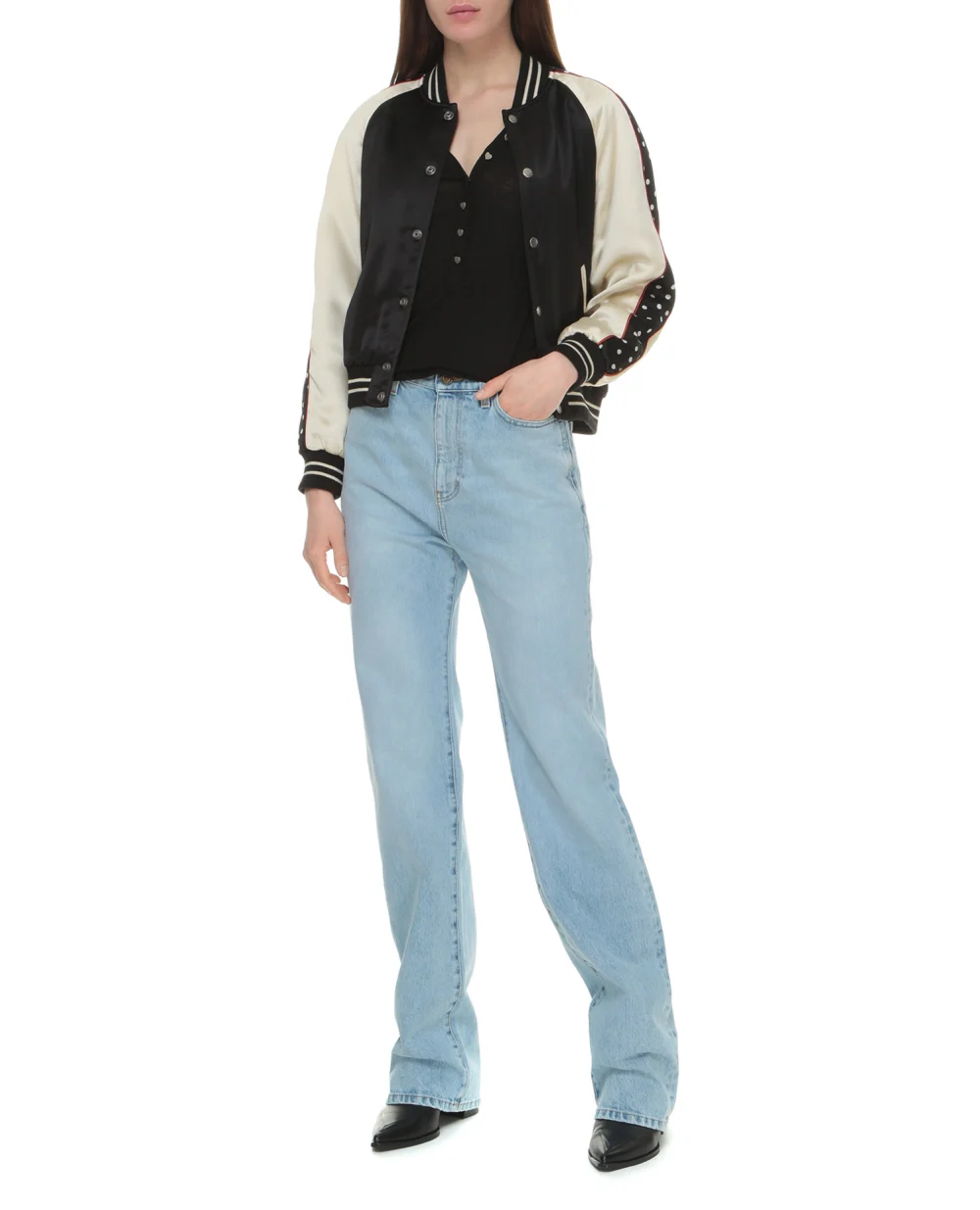 Бомбер Saint Laurent 688148-Y161W, чорний колір • Купити в інтернет-магазині Kameron