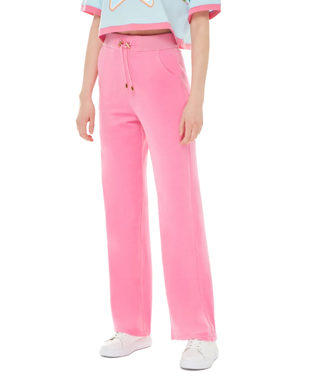 Велюровые спортивные брюки Balmain XF2OB01066JB, розовый цвет • Купить в интернет-магазине Kameron