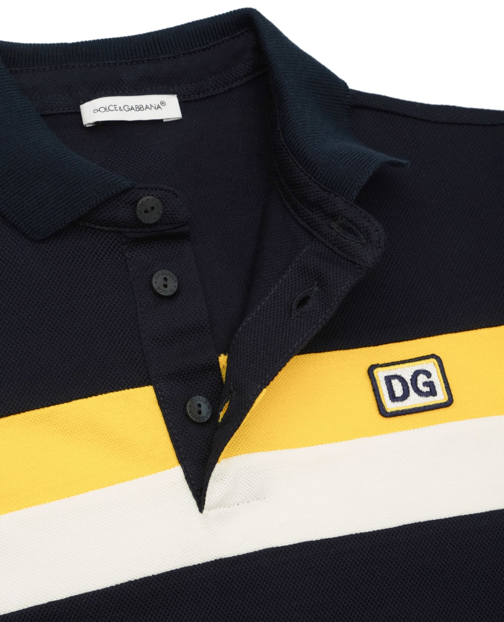 Детское поло Dolce&Gabbana Kids L4JTDG-G7YXH-S, темно-синий цвет • Купить в интернет-магазине Kameron