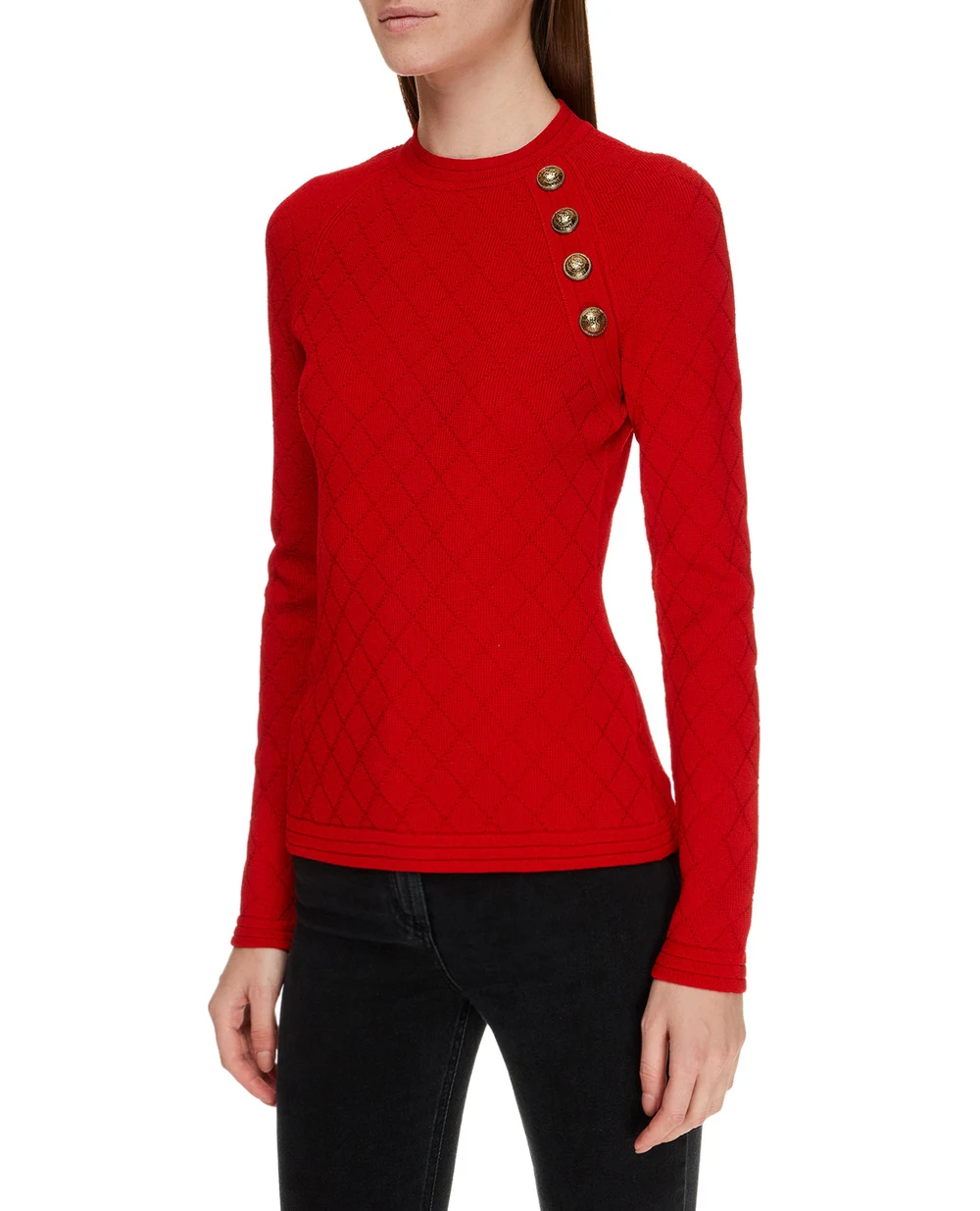 Джемпер Balmain UF13114K110-S, красный цвет • Купить в интернет-магазине Kameron