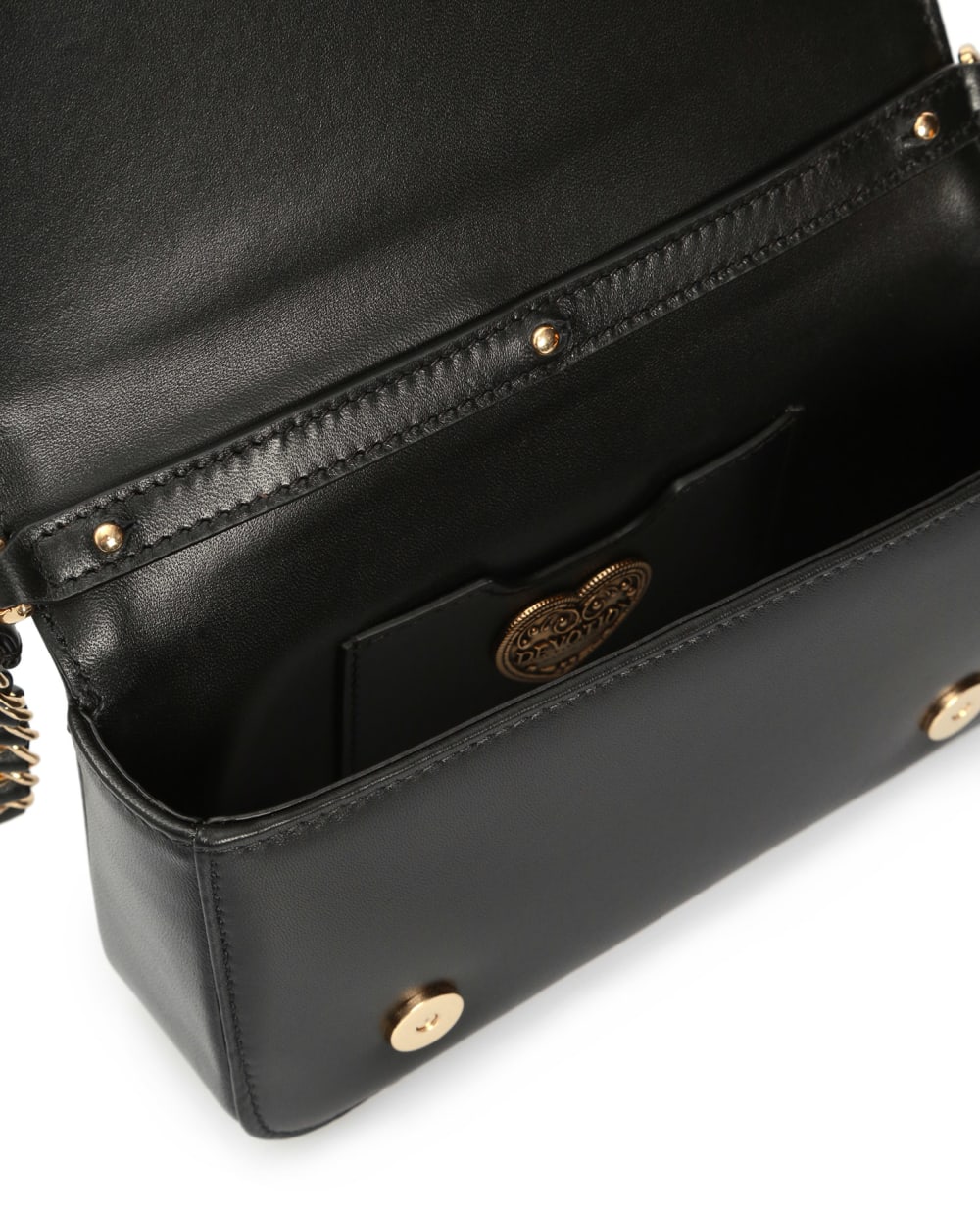 Кожаная сумка Devotion Dolce&Gabbana BB6991-AQ448, черный цвет • Купить в интернет-магазине Kameron