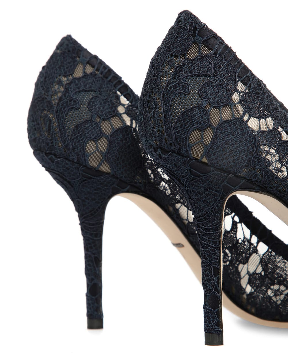 Кружевные лодочки Rainbow Lace Dolce&Gabbana CD0101-AL198, темно-синий цвет • Купить в интернет-магазине Kameron
