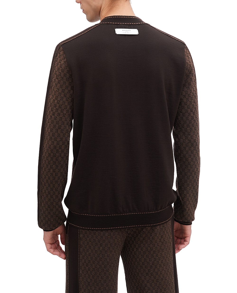 Шерстяной джемпер Balmain BH0KD036KF23, коричневый цвет • Купить в интернет-магазине Kameron