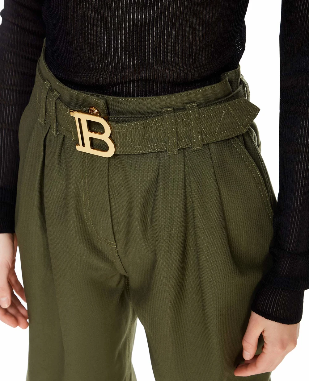 Брюки Balmain WF0MH021D152, зеленый цвет • Купить в интернет-магазине Kameron